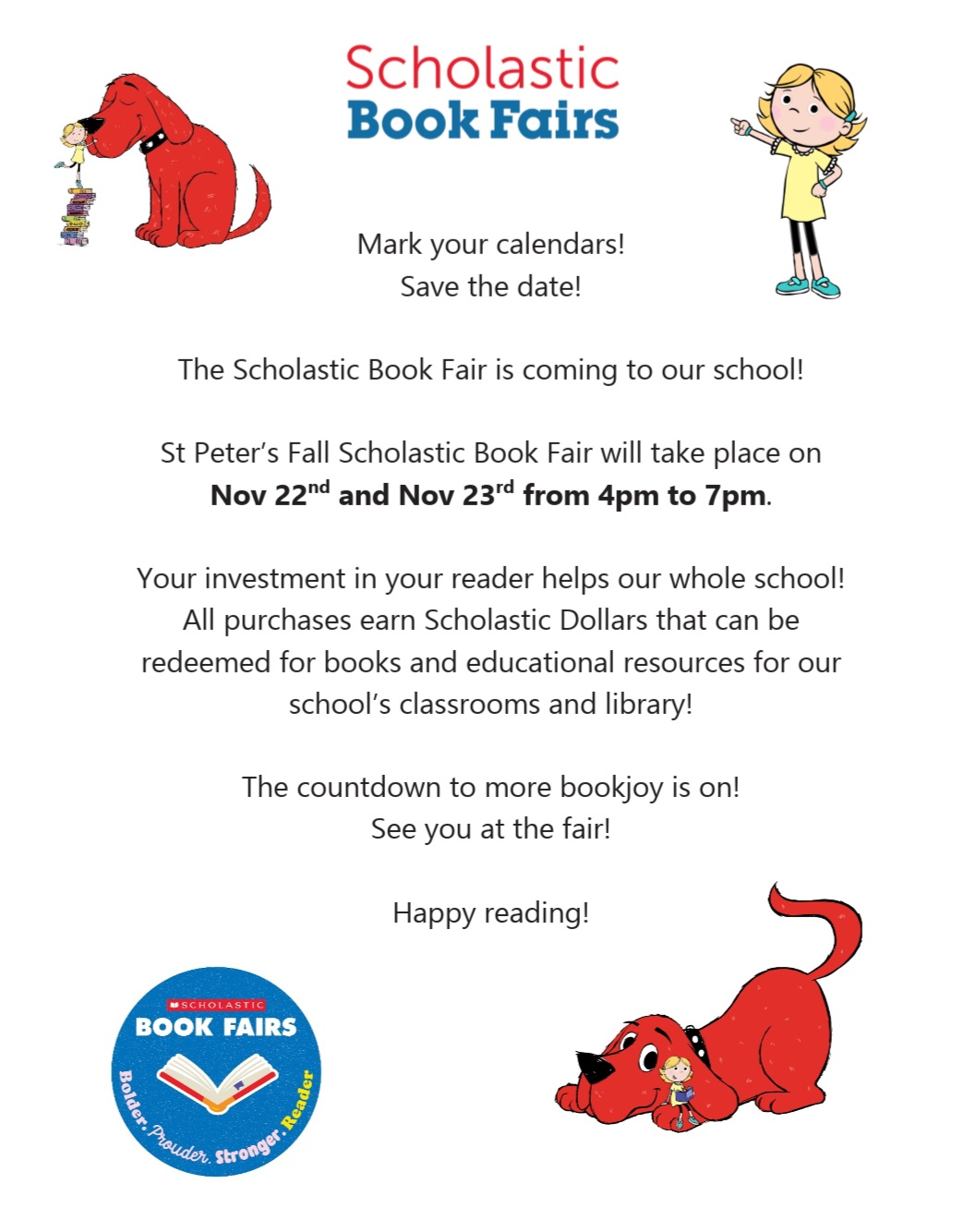 Scholastic Book Fair coming soon!!