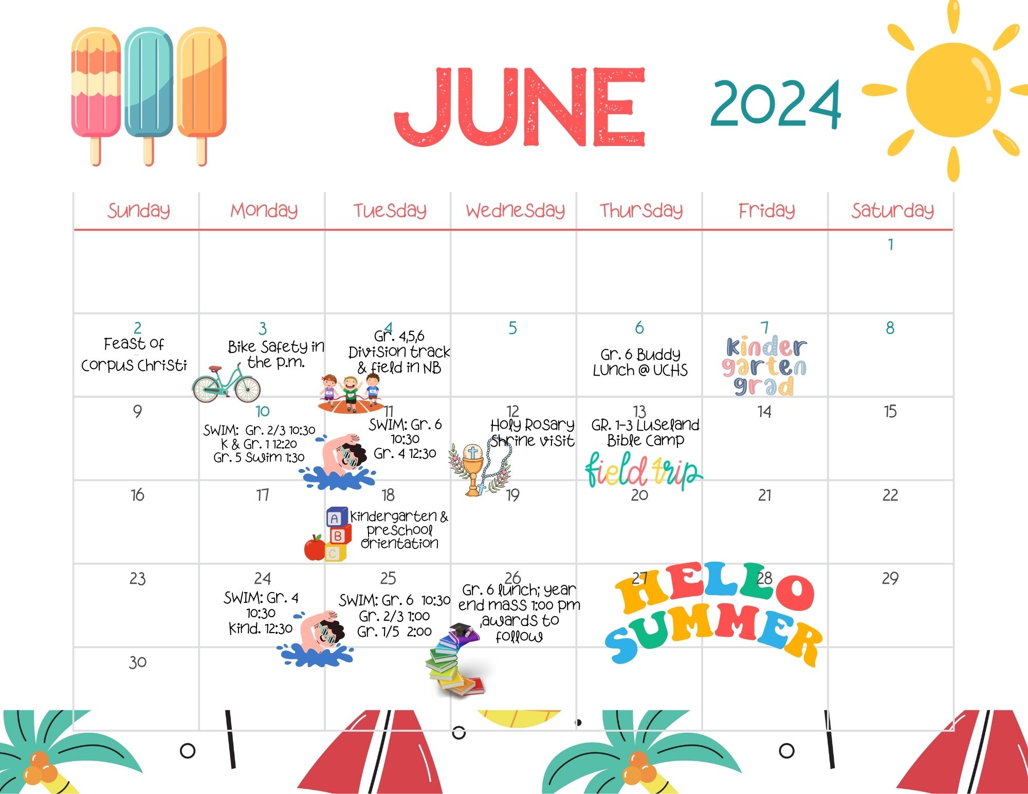 June Calendar - St. Peter's