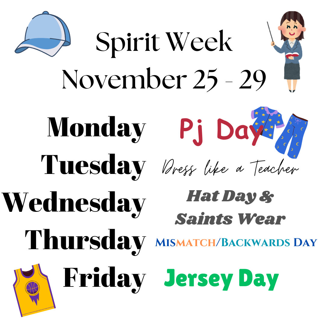 Spirit Week Nov. 25-29