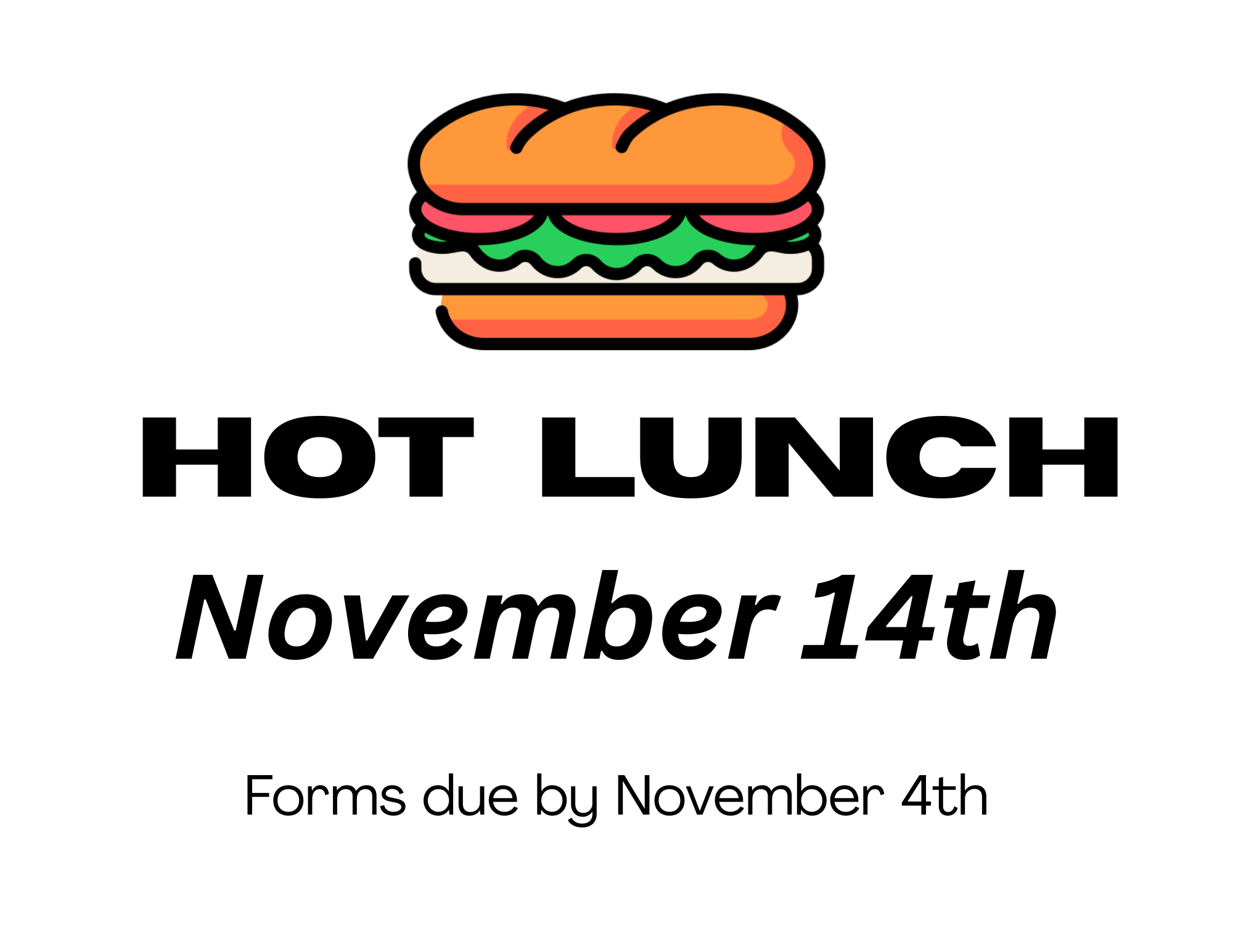 Sub Hot Lunch