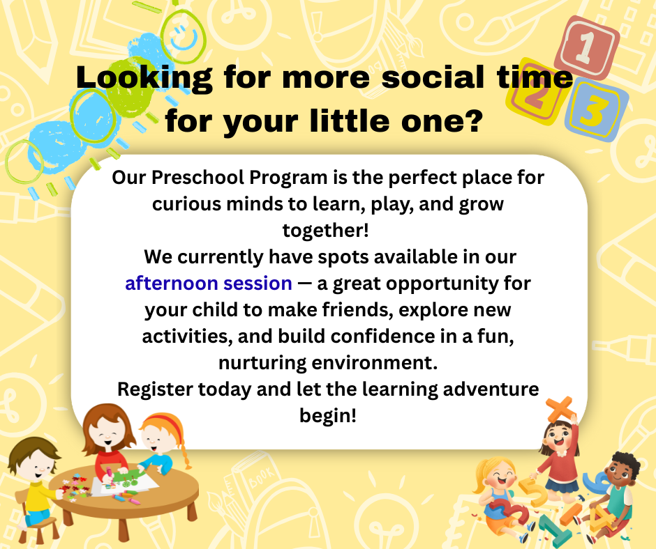 Join us in Preschool!