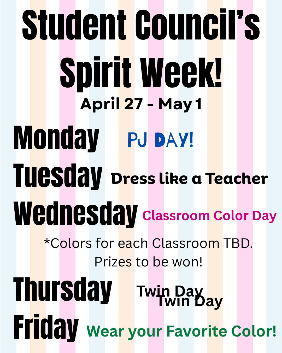 Student Council's Spirit Week!