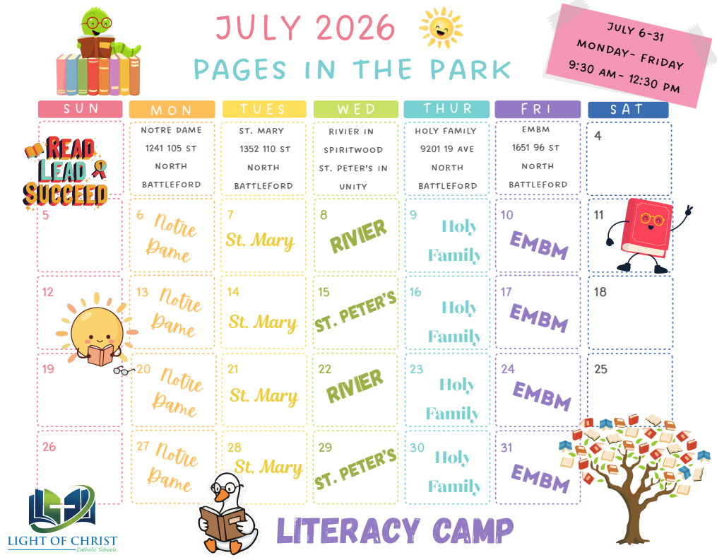 Pages in the Park Calendar